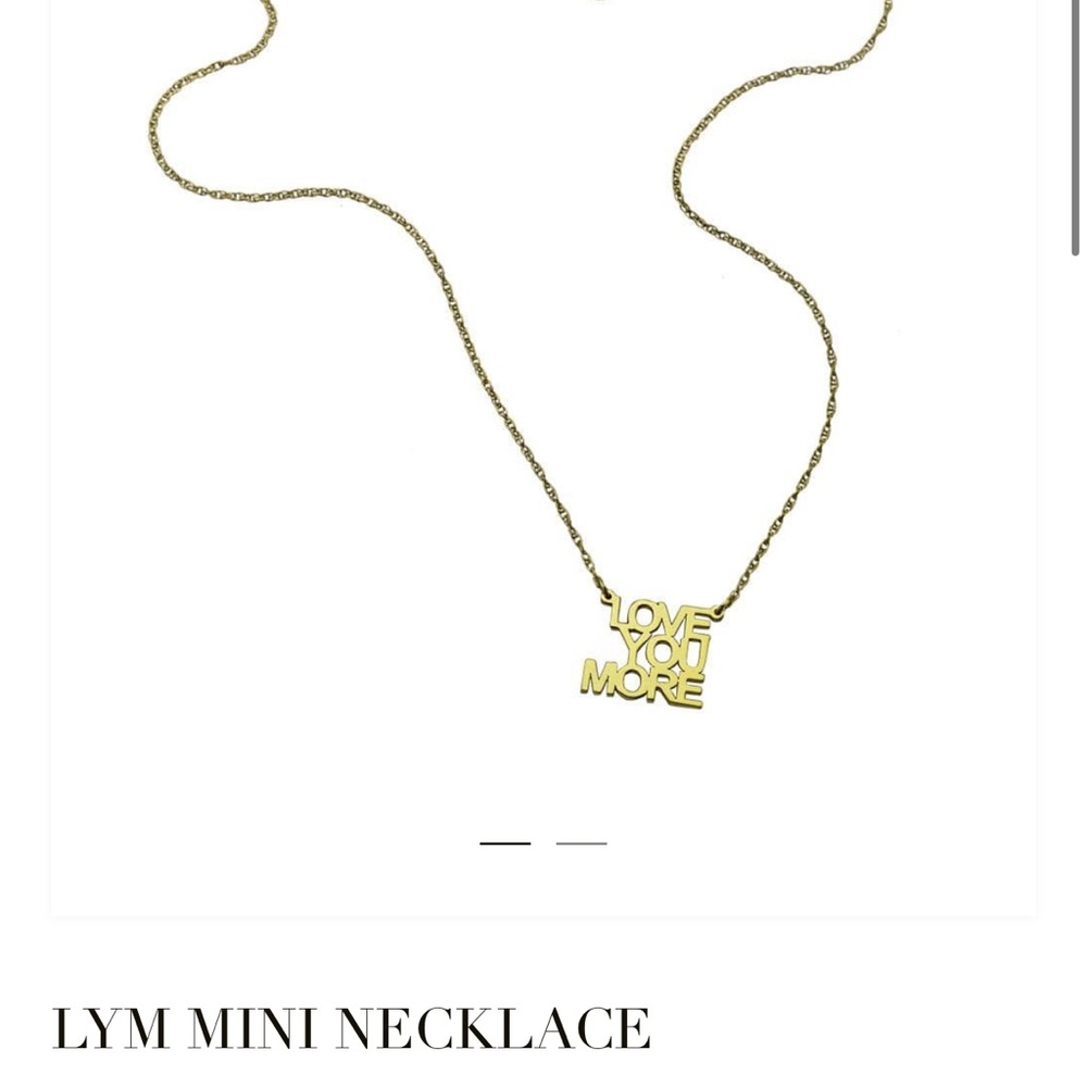 Jennifer Zeuner LYM (Love you more) mini necklace in gold vermeil